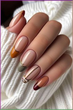 Make a Statement This Spring with Black French Nail Art Almond Shape Autumn Nails, Retro Fall Nail Designs, Fall Nails Pattern, Fall Trendy Nails 2024, November Nails French Tip, Fall Nails Ideas Autumn French Tip, November Nail Designs 2024, Fall Nail Designs French Tips, French Autumn Nails