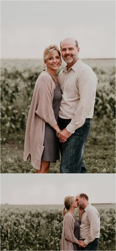 a couple kissing in the middle of an open field