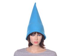 a female mannequin wearing a blue hat