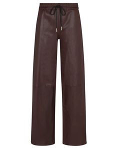 SPRWMN Baggy Athletic Sweatpants in Dark Chocolate High rise Drawstring waistband Wide leg silhouette Side slit pockets Relaxed fit 100% French Lambskin Athletic Sweatpants, Drawstring Waistband, Dark Chocolate, Wide Leg, High Rise, Sweatpants, Relaxed Fit, Tracksuit Bottoms