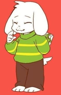 a drawing of a rabbit wearing a green sweater and brown pants, with the caption that reads i don't know what this is