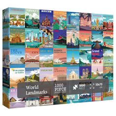 PRICES MAY VARY. The letters on the back help you finish the puzzle. The package includes: The high-definition travel puzzles (Size after finished: 27.5 x 19.7 in), a double-sided poster and a box sturdy enough. One side of the elegant poster can guide you to finish the puzzle, and the other side show distribution map of tourist attractions. Clear&Colorful: The scenic puzzles cities are high-definition enough that each attraction with word description can be clearly seen from them. The 1000 piec Elegant Poster, World Puzzle, World Landmarks, Haunted House Party, Friends Travel, Puzzle 1000, Travel Lover, Tourist Attraction, Jigsaw Puzzles