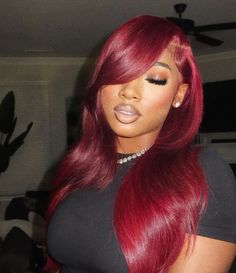 Burgundy Side Part Quick Weave, Side Part Burgundy Wig, Burgundy Side Part, Deep Side Part Wig, 99j Wig, Side Part Quick Weave, Wig Black Women, Side Part Wig, Bestie Stuff