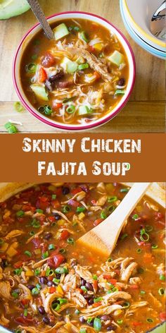 Skinny Chicken Fajita Soup, a zesty low fat, gluten free meal with an easy low carb option! I just can’t get enough soup this time of year. Neither can my family. They would eat soup every day, if I made it for them. Any soup is a good idea when it’s so frigid outside. Yet we especially love soups with bold flavors and spices! Healthy Soup Recipes Clean Eating, Fajita Soup, Chicken Fajita Soup, Cucumber Diet, Moist Pumpkin Bread, Quick And Easy Soup, Diner Recept, Chicken Fajita, Low Carb Diets