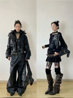 Chinese Punk Fashion, Goth Cyberpunk Outfit, J Street Fashion, Archive Fashion Women Outfits, 70s Alternative Fashion, Japanese Archive Fashion, Chinese Goth, Goth Japanese Fashion, Archive Outfits