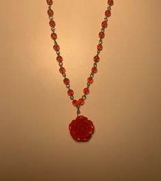 ✨-made to order and with passion <3 ✨-red beaded chain with rose charm ✨-perfect as a gift option ✨-chain length: 10 inches ✨-rose charm length: 1 inch ✨-unique  ❤️RETURN POLICY❤️ -- can return seven days after arrives  -- responsible for return shipment  Please contact me at raindropjewelry2022 [!at] gmail.com for any questions or issues! Thank you <3 Beaded Chain Necklace, Seven Days, Red Bead, Red Rose, Beaded Chain, Chain Lengths, Chain Length, Pendant Necklaces, Charm Necklace