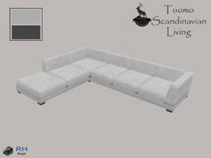 an image of a white sectional couch