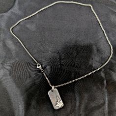 Sterling Silver Necklace Made By David Yurman 24" Long. With Dog Tag Charm. Yurman Necklace, David Yurman Necklace, David Yurman Jewelry, Dog Tag, David Yurman, Sterling Silver Necklace, Sterling Silver Necklaces, Dog Tags, Dog Tag Necklace