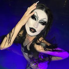 Iconic Drag Looks, Gottmik Drag Looks, Glamour Goth Makeup, Gottmik Drag Makeup, Goth Drag Makeup, Emo Drag Makeup, Types Of Goth