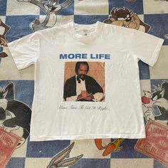 Size Xl From Drake Related Drake White, 5 Year Anniversary, More Life, Year Anniversary, Drake, White Blue, Blue White, Color Blue, Tee Shirts