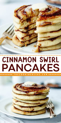 This homemade Cinnamon Swirl Pancakes is easy to prepare and perfectly suits for breakfast ideas for school morning. With only few ingredients, this pancake is ready in no time. Include this on the list of your back to school food ideas. You will not get tired of this tasty pancake recipe. Sweet Pancake Recipe Vanilla, Cinnamon Swirl Pancakes Recipe, Strawberry Cake Mix Pancakes, Filled Pancake Recipe, Homemade Cinnamon Pancakes, Fast And Easy Pancake Recipe, Easy Cinnamon Roll Pancakes, Sweet Breakfast Ideas For One, Pancake Recipes Homemade