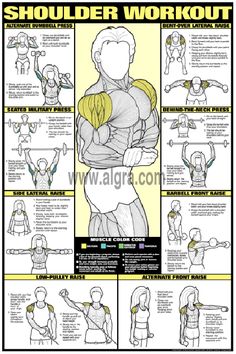 the shoulder workout poster with instructions