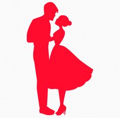 a silhouette of a man and woman dancing