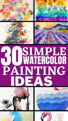 All these simple watercolor paintings are great for beginners. If you're a beginner and don't have any idea how to paint then you're in the right place. These watercolor paintings are very simple and you'll just love them. Easy Watercolor Pictures To Paint, Water Colure Painting For Beginners, Beginner Painting Ideas Easy Simple Watercolor, Easy Kids Watercolor Ideas, Impressionism Art Easy Watercolor, Easy Watercolor Paintings For Kindergarten, Easy Watercolor Paintings For Beginners Simple, Simple Watercolor Paintings For Beginners Ideas, Love Watercolor Paintings