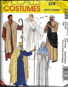 an old fashion sewing pattern for men's and women's costumes with capes