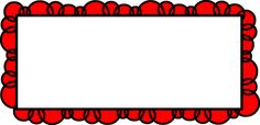 a red and white frame with lots of circles on the edge, in front of a white background