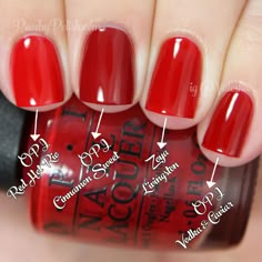 Opi Red, Make Up Gold, Opi Nail Colors, Red Manicure, Red Nail, Opi Nail Polish, Great Nails