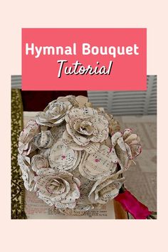 a bouquet made out of paper with the words hygmal bouquet on it