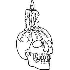 a skull with a candle in it's mouth