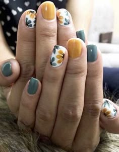 Stars Nails, Sunflower Nails, Romantic Nails, Fall Nail Art Designs, Spring Nail Colors, Pretty Nail Art Designs, Best Nail Art Designs, Best Nail Art, Nails Polish