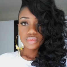 50 Ultra-Cool Shaved Hairstyles for Black Women Hair Motive Long Hair Shaved Sides, Braids With Shaved Sides, Shaved Side Hairstyles, Side Hairstyles, Sassy Hair, Shaved Hair, Hair Crush, Love Hair, Hair Designs