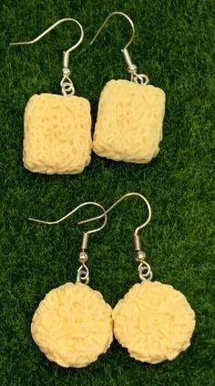 Yakult Earrings, Food Earrings Clay, Ramen Earrings, Pizza Earrings, Mini Food Earrings, Awesome Earrings, Earrings Food, Ramen Noodle, Food Earrings