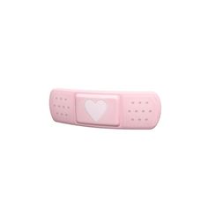 a pink object with a white heart on it's front end and back end