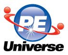 the logo for pe university, which is located in front of an orange and blue circle