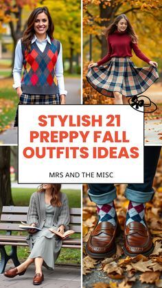 Skirt Outfits With Loafers, Preppy Outfits For Fall, Preppy Fall Outfits 2024, Skirts And Loafers, Fall Outfits Classic, Womens Preppy Outfits, Argyle Sweaters, Preppy Autumn, Southern Preppy Style