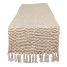 an image of a table runner with fringes