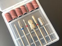 Description Nail drill bit sets Nail Drill Bit Storage, Nail Prep With Drill, Drill Bits For Acrylic Nails, Nail Drill Bits And Their Uses, Tool Files, Which Nail Drill Bit To Use, Hair Ties Diy, Elastic Ribbon, Wood Sticks