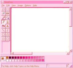 an image of a computer screen that is pink and has white letters on the bottom