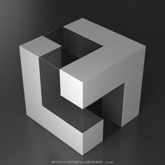 an abstract silver object on a black background with the letter e in it's center