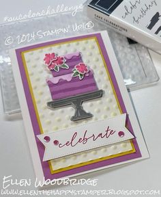 Su Cake Celebrations, Cake Celebrations Stampin Up Cards, Stampin Up Cake Celebrations, Birthday Cards For Mother, Cake Celebration, Up Cake, Winter Paper, Watercolour Pencils, Leaf Cards