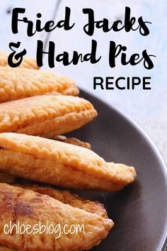 fried jacks and hand pies recipe on a black plate with text overlay