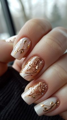 Spring Nails Cute Gold Nails, Spring Nails Gold, Nails Gold, Sassy Nails