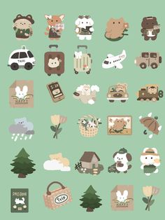 an image of many different animals and things