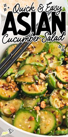 This Asian cucumber salad is a light and flavorful mix of cucumbers, peanuts, sesame seeds, and a flavorful dressing. Mache Salad Recipes, Best Asian Cucumber Salad, Sesame Cucumber Salad Asian, Quick Asian Cucumber Salad, Cucumber And Peanut Salad, Tahini Cucumber Salad, Cucumber Salad Recipes Asian, Cucumber With Peanut Sauce, Asian Style Cucumber Salad