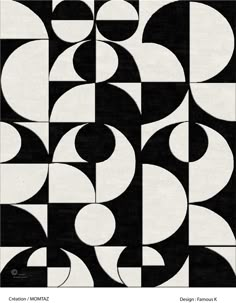 an abstract black and white pattern with circles