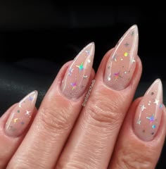 Silver Starry Sky Colorful Nails, Her Nails, Disney Nails, Get Nails, Star Nails, Holographic Nails, Funky Nails, Nail Art Inspiration, Chic Nails