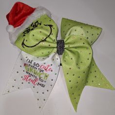 Grinch Christmas Bow, cheer bow, cheerleading, hair bow, holidays, Christmas, competition cheer bow, cheer team gifts, sideline cheer,  custom upon request, Super Fun! Holiday Cheer Bows, Christmas Cheer Bows, Cheerleading Hair, Christmas Competition, Competition Cheer, Christmas Competitions, Sideline Cheer, Cheer Team Gifts, Cheer Gifts