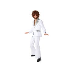 Dance the night away with this Men's Suitmeister Saturday Night Disco Costume Suit. Click on this MEN'S GUIDE to find the perfect fit and more! Dance the night away with this Men's Suitmeister Saturday Night Disco Costume Suit. Click on this MEN'S GUIDE to find the perfect fit and more! FEATURES Includes: pants & blazer Blazer: long sleeves, V-neck, button closure, 3 faux pockets Pants: zipper fly, 4 functional pockets, flare cutFIT & SIZING Slim fitFABRIC & CARE Polyester Machine wash Imported Disco Suit, Disco Costume, Suit White, Pockets Pants, Pocket Pants, Saturday Night, This Man, Age Group, Perfect Fit