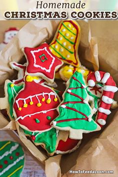 homemade christmas cookies in a paper bag