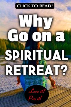 a woman sitting on a dock with the words, why go on a virtual retreat?