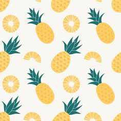 seamless pattern with pineapples on white background