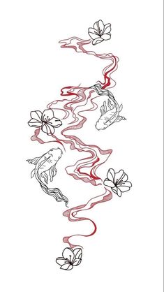 Red Ink Tattoo Ideas Female, Female Spine Tattoos Design, Picies Zodiac Tattoo Ideas, Creative Spine Tattoos, Red Spine Tattoos For Women, Flower Back Tattoos, Spine Tattoo Ideas Female, Red Flower Tattoos, Red Spider Lily