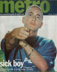 the front cover of metro magazine showing a man pointing at something with his finger on it