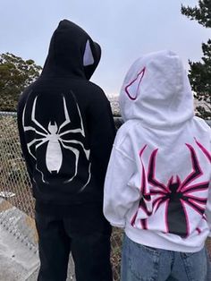 Y2k Hip Hop Zipper Spider Print Hoodies Women Long Sleeve Jacket Winter Harajuku | eBay Y2k Men, Streetwear Hoodie, Grunge Vintage, Matching Couple Outfits, Y2k Clothes, Estilo Punk, Cooler Look, Disney Junior, Hooded Shirt