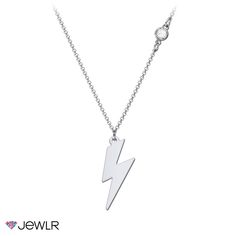 Super cute with a touch of sparkle, this lightning bolt necklace inspires power and energy! Perfect on its own, or layer with other necklaces to create your unique look. Available with a choice of chain lengths personalized with your favorite genuine or simulated gemstone. Design yours in sterling silver, white, yellow, or rose gold. Lightning Bolt Necklace, Lightning Bolt, Chain Lengths, Or Rose, Charm Necklace, Cubic Zirconia, Create Your, Sparkle, Necklaces