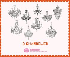 an image of chandeliers in different styles and colors with the text 9 chandelier